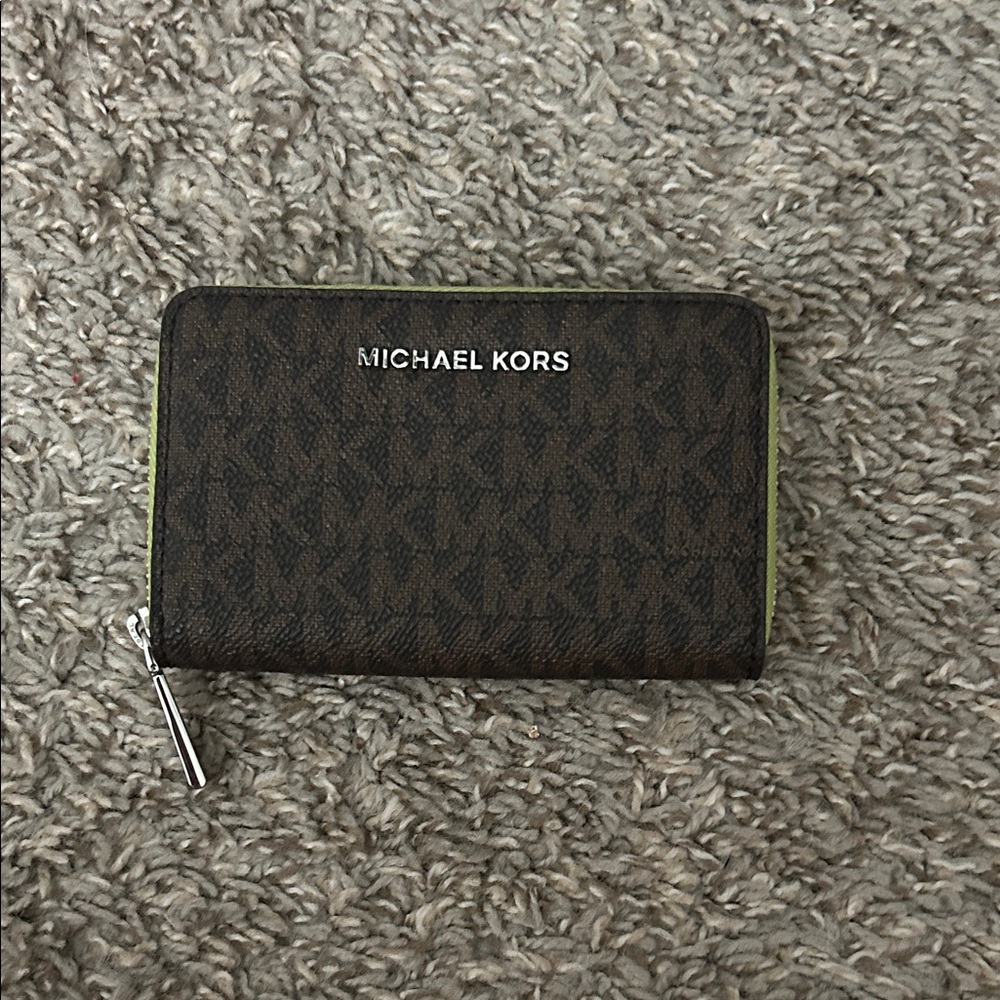 Michael Kors Dark Brown and Silver Wallet